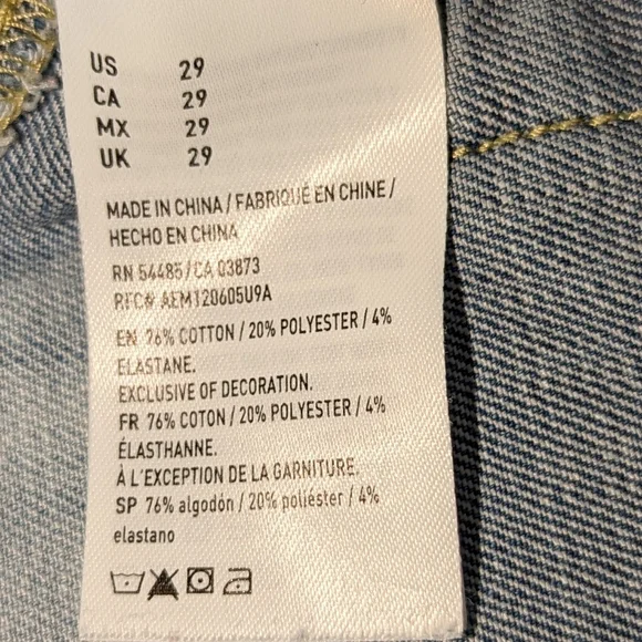 AMERICAN EAGLE OUTFITTERS Denim Shorts Bleached Distressed sz 29 - Picture 7 of 14